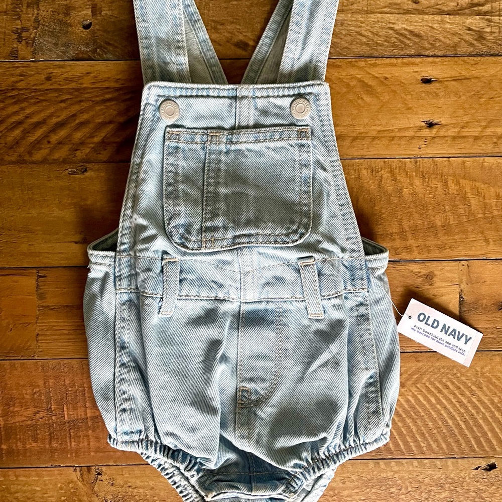 Old Navy Jean Overall Baby Romper